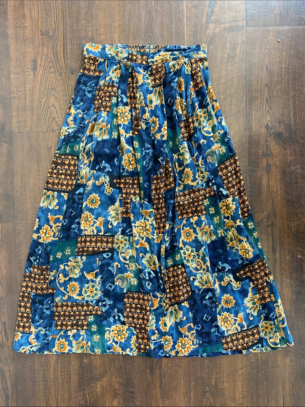Vintage Jaclyn Smith Bohemian Floral Made In Mexico High Waisted Maxi Skirt